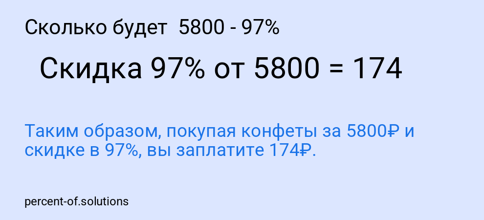 Сколько будет  5800 - 97%