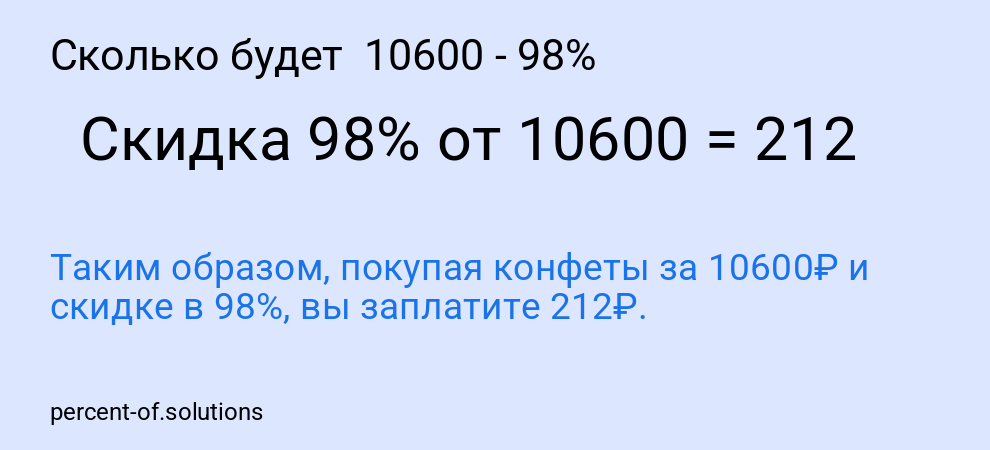 Сколько будет  10600 - 98%