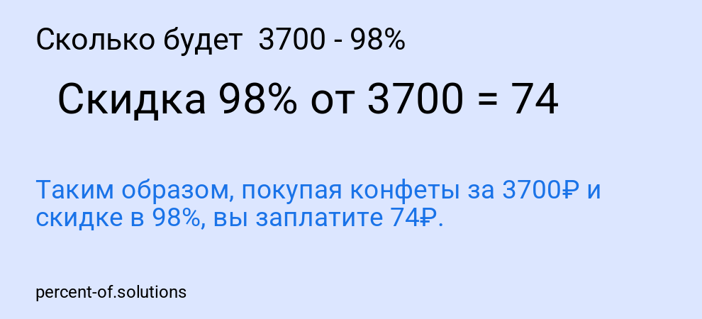 Сколько будет  3700 - 98%