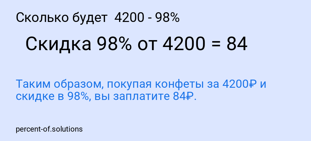 Сколько будет 4200 - 98%