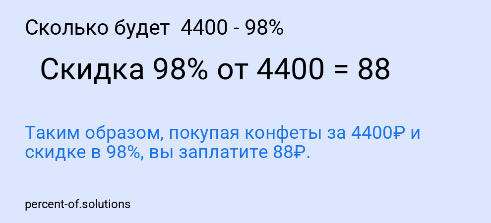 Сколько будет 4400 - 98%