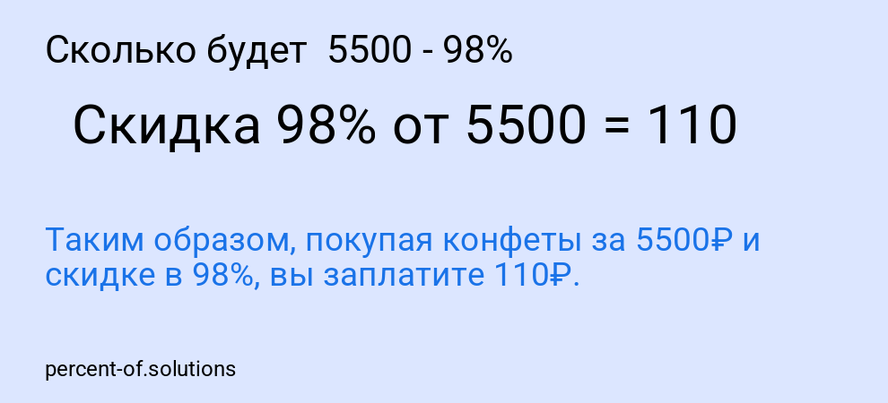 Сколько будет  5500 - 98%