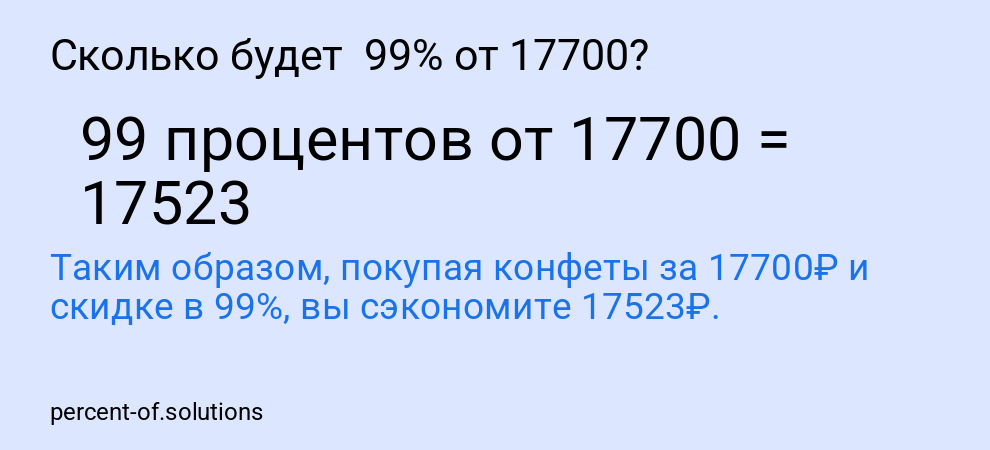 Сколько будет  99% от 17700?