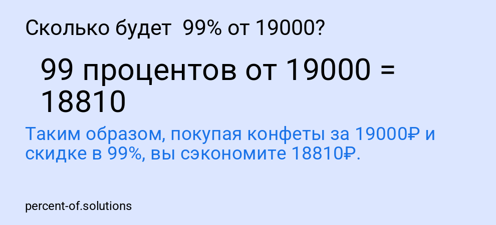 Сколько будет  99% от 19000?