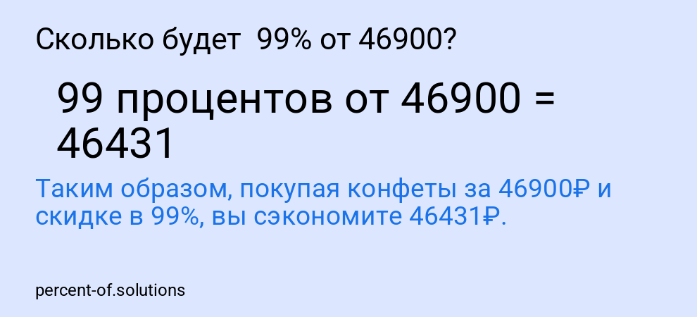 Сколько будет  99% от 46900?