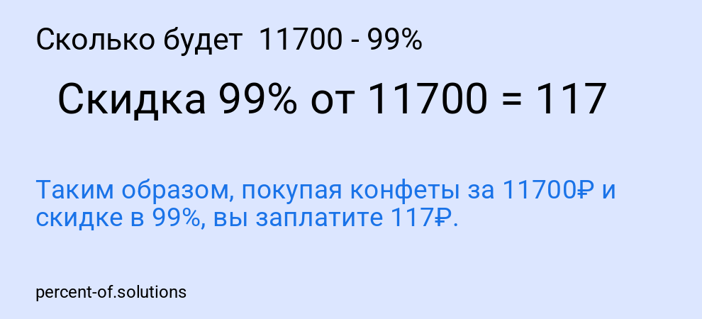 Сколько будет  11700 - 99%