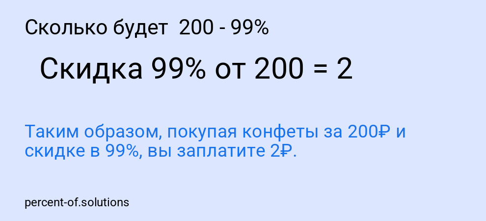 Сколько будет 200 - 99%