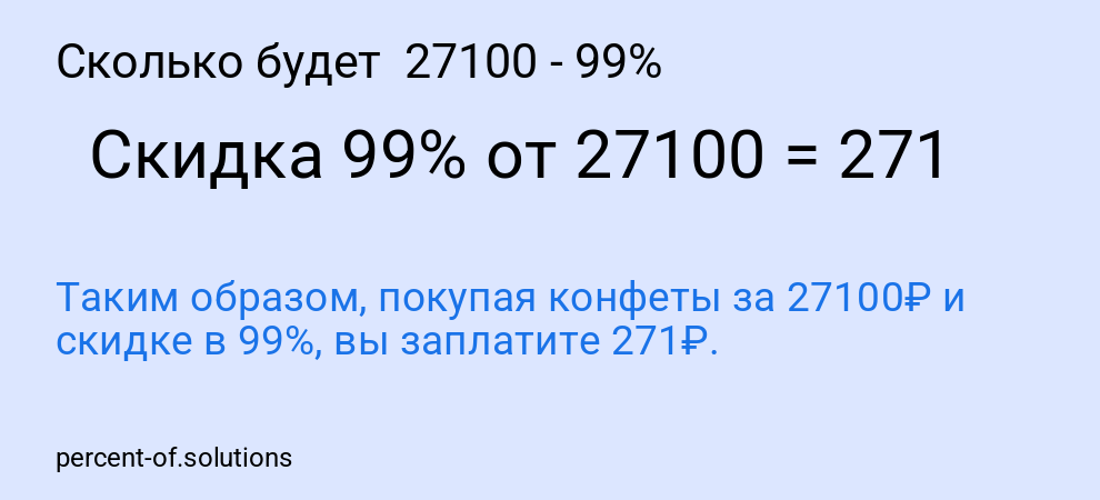Сколько будет 27100 - 99%